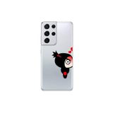 Dali Design Samsung Galaxy S21 Ultra Uyumlu Şeffaf Kılıf Couple Pucca 1 Tasarımlı
