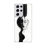 Dali Design Samsung Galaxy S21 Ultra Uyumlu Şeffaf Kılıf Estetik Yüz 3 Tasarımlı