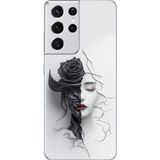 Dali Design Samsung Galaxy S21 Ultra Uyumlu Şeffaf Kılıf Estetik Yüz 4 Tasarımlı