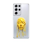 Dali Design Samsung Galaxy S21 Ultra Uyumlu Şeffaf Kılıf Estetik Yüz 6 Tasarımlı