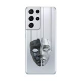 Dali Design Samsung Galaxy S21 Ultra Uyumlu Şeffaf Kılıf Estetik Yüz 8 Tasarımlı