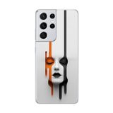 Dali Design Samsung Galaxy S21 Ultra Uyumlu Şeffaf Kılıf Estetik Yüz Tasarımlı