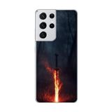 Dali Design Samsung Galaxy S21 Ultra Uyumlu Şeffaf Kılıf Kılıç Tasarımlı