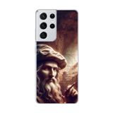 Dali Design Samsung Galaxy S21 Ultra Uyumlu Şeffaf Kılıf Leonardo Da Vinci Tasarımlı