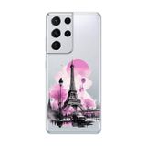 Dali Design Samsung Galaxy S21 Ultra Uyumlu Şeffaf Kılıf Paris 1 Tasarımlı