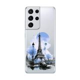 Dali Design Samsung Galaxy S21 Ultra Uyumlu Şeffaf Kılıf Paris 2 Tasarımlı