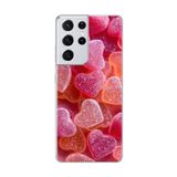 Dali Design Samsung Galaxy S21 Ultra Uyumlu Şeffaf Kılıf Şeker Tasarımlı
