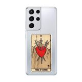 Dali Design Samsung Galaxy S21 Ultra Uyumlu Şeffaf Kılıf Three Of Swords Tasarımlı
