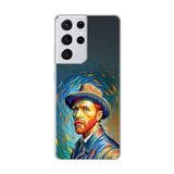 Dali Design Samsung Galaxy S21 Ultra Uyumlu Şeffaf Kılıf Vincent Van Gogh Tasarımlı