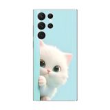 Dali Design Samsung Galaxy S22 Ultra Uyumlu Şeffaf Kılıf 2 Peluş Kedi Tasarımlı