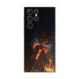 Dali Design Samsung Galaxy S22 Ultra Uyumlu Şeffaf Kılıf Balta Tasarımlı