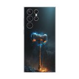 Dali Design Samsung Galaxy S22 Ultra Uyumlu Şeffaf Kılıf Çekiç Tasarımlı