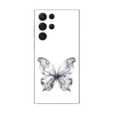 Dali Design Samsung Galaxy S22 Ultra Uyumlu Şeffaf Kılıf Dumanlı Kelebek Tasarımlı