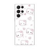 Dali Design Samsung Galaxy S22 Ultra Uyumlu Şeffaf Kılıf Hello Kitty Tasarımlı