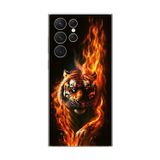 Dali Design Samsung Galaxy S22 Ultra Uyumlu Şeffaf Kılıf Kaplan Tasarımlı