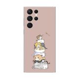 Dali Design Samsung Galaxy S22 Ultra Uyumlu Şeffaf Kılıf Kedişler 1 Tasarımlı