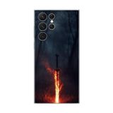 Dali Design Samsung Galaxy S22 Ultra Uyumlu Şeffaf Kılıf Kılıç Tasarımlı