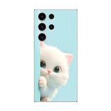 Dali Design Samsung Galaxy S23 Ultra Uyumlu Şeffaf Kılıf 2 Peluş Kedi Tasarımlı