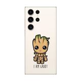 Dali Design Samsung Galaxy S23 Ultra Uyumlu Şeffaf Kılıf Chibi Babygroot 1 Tasarımlı