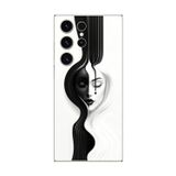 Dali Design Samsung Galaxy S23 Ultra Uyumlu Şeffaf Kılıf Estetik Yüz 3 Tasarımlı
