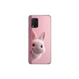 Dali Design Xiaomi Mi 10 Lite Uyumlu Şeffaf Kılıf 5 Peluş Tavşan Tasarımlı