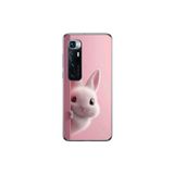 Dali Design Xiaomi Mi 10 Pro Uyumlu Şeffaf Kılıf 5 Peluş Tavşan Tasarımlı