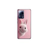Dali Design Xiaomi Mi 13 Lite Uyumlu Şeffaf Kılıf 5 Peluş Tavşan Tasarımlı