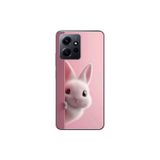 Dali Design Xiaomi Redmi Note 12 Uyumlu Şeffaf Kılıf 5 Peluş Tavşan Tasarımlı