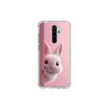 Dali Design Xiaomi Redmi Note 8 Pro Uyumlu Şeffaf Kılıf 5 Peluş Tavşan Tasarımlı