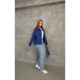 Dalida Balıksırtı Kaşe Ceket TNS-4429 Saks M