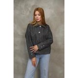 Dalida Balıksırtı Kaşe Ceket TNS-4429 Siyah M
