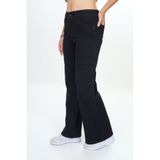 Dalikda Kız Çocuk Wide Leg Kargo Cep Siyah Kot Pantolon