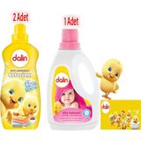 Dalin 2 Adet Sıvı Çamaşır Deterjanı 1500 ml ve Düş Bahçesi Çamaşır Yumuşatıcısı 1500 ml Bebek Ürünü - 1 kg