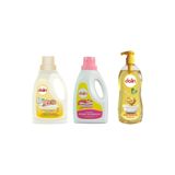 Dalin Bebek Banyo Seti, Sabun Bazlı Sıvı Deterjan 1500 ml + Duş Bahçesi Yumuşatıcı 1500 ml + Bebek Şampuanı 900 ml
