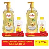 Dalin Bebek Şampuanı 700 Ml + 100 Ml Bebek Yağı 2 Li X 2 Set