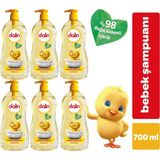 Dalin Bebek Şampuanı Klasik 700 ml Pompalı 6'lı Set Göz Yakmayan Formül ile Hassas Ciltler İçin - Renkli