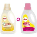 Dalin Çamaşır Deterjanı 1500ML Sensitive + 1.5lt Yumuşatıcı Düş Bahçesi - Renkli