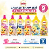 Dalin Çamaşır Yumuşatıcı ve Sıvı Çamaşır Deterjanı 1500 ml 6 Lı Karma Set – 9 Litre - 9 lt