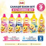 Dalin Çamaşır Yumuşatıcı ve Sıvı Çamaşır Deterjanı 1500 ML 6 Lı Karma Set – 9 Litre