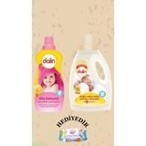Dalin Sabun Bazlı Çamaşır Deterjanı 1500 ml Düş Bahçesi Konsantre Yumuşatıcı 1200 ml - 1 kg