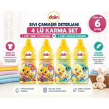 Dalin Sıvı Çamaşır Deterjanı 1500 Ml 4 Lü Karma Set – Renk Ve Koruma + Hassas Koruma Toplam 6 Litre