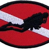 Dalış bayrağı Dalgıç Nakış işleme Arma Patch 6×9 cm