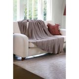 Dalisa Mathilda Örgü Yumuşak Koltuk Şalı, Evde Kullanılabilir Hafif Tv Battaniyesi - Cappuccino - 130 x 150 cm