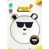 Dalisa Noirnest Gotik Tarzda Çift Taraflı Oyun Minderi, Pamuk Yüzeyli Yer Minderi, Tavşan, Panda ve Kedi Şekilli - 90 x 90 cm - Beyaz