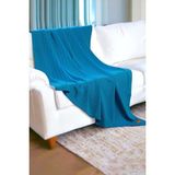 Dalisa Roly Örgü Triko Kazayağı Dağ Estintili Koltuk Şalı, Çok Amaçlı Evde Kullanılabilir Battaniye - Saks - 130 x 170 cm