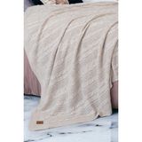 Dalisa Saç Örgü Battaniye Model Tek Kişilik Battaniye Cuo - 130 x 150 cm - Taş