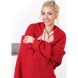 Dalisa Tv Battaniyesi Örgü Tek Kişilik Battaniye Model Rebecca - 130 x 150 cm - Kırmızı