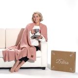 Dalisa%100 Organik Pamuk Örgü Battaniye – GOTS Sertifikalı, Hafif, Nefes Alabilir ve Rahat Yapısıyla Kanepe, Yatak ve Ev Dekorunda Boho Vintage Tarzı (Pembe, 203X228)
