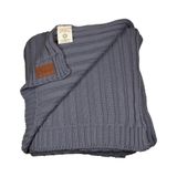Dalisa%100 Organik Türk Pamuğu Koltuk Battaniyesi – GOTS Sertifikalı, Rahat – Kanepe, Yatak ve Ev Dekoru İçin Mükemmel – Boho Vintage Örgü Alina (Koyu Gri, 80x90)