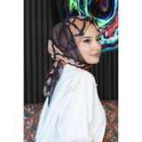 Dallı Desen Turuncu Soft Pamuk Eşarp